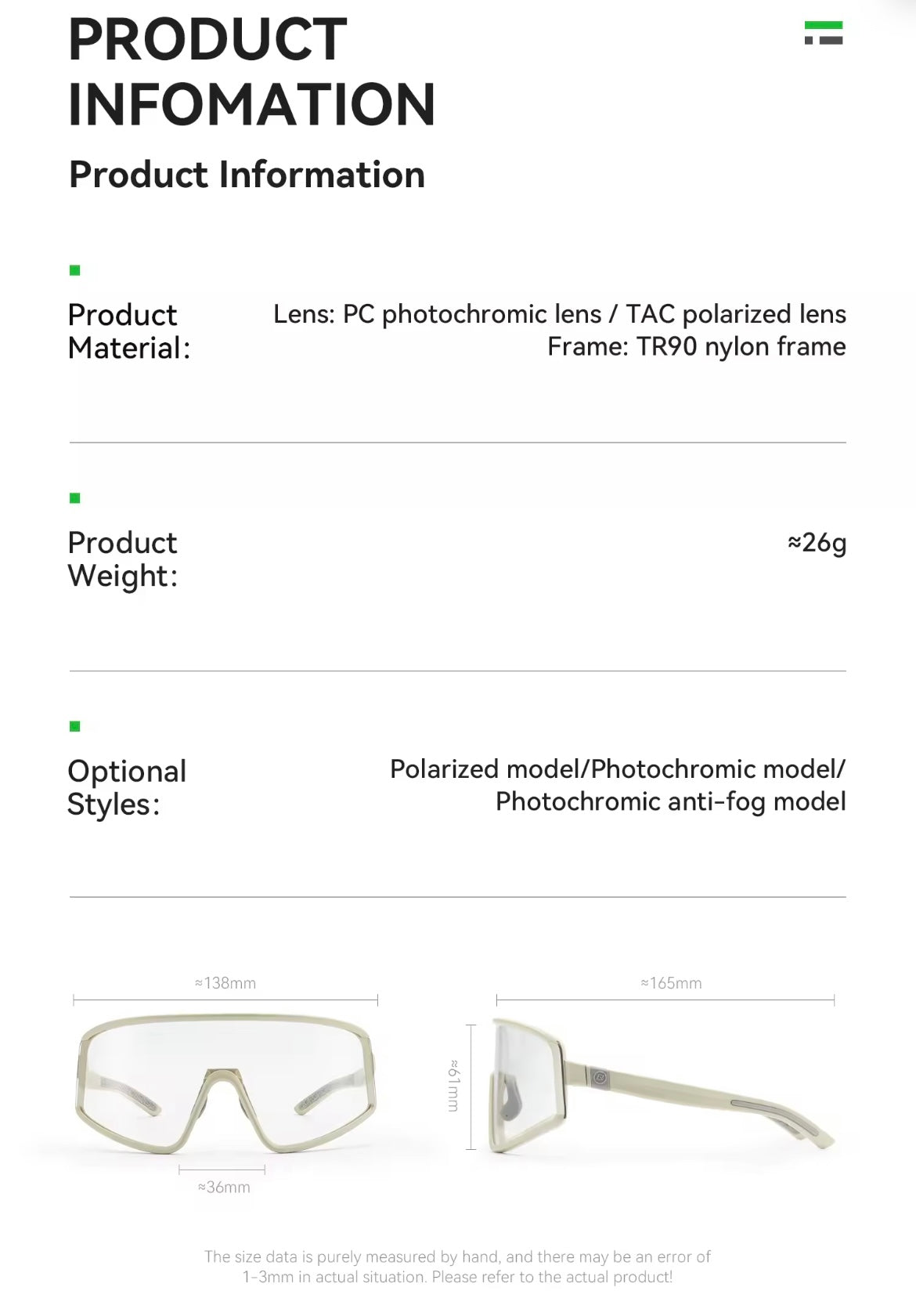 Fotocromaticos verde Sky Green