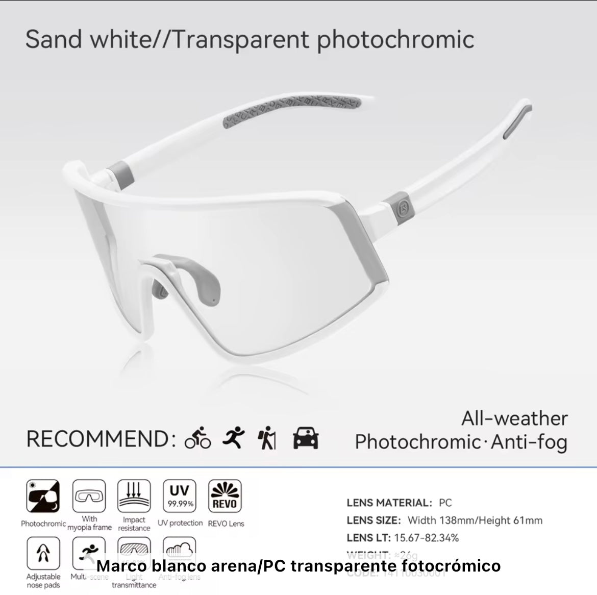 Fotocromáticos Sand white